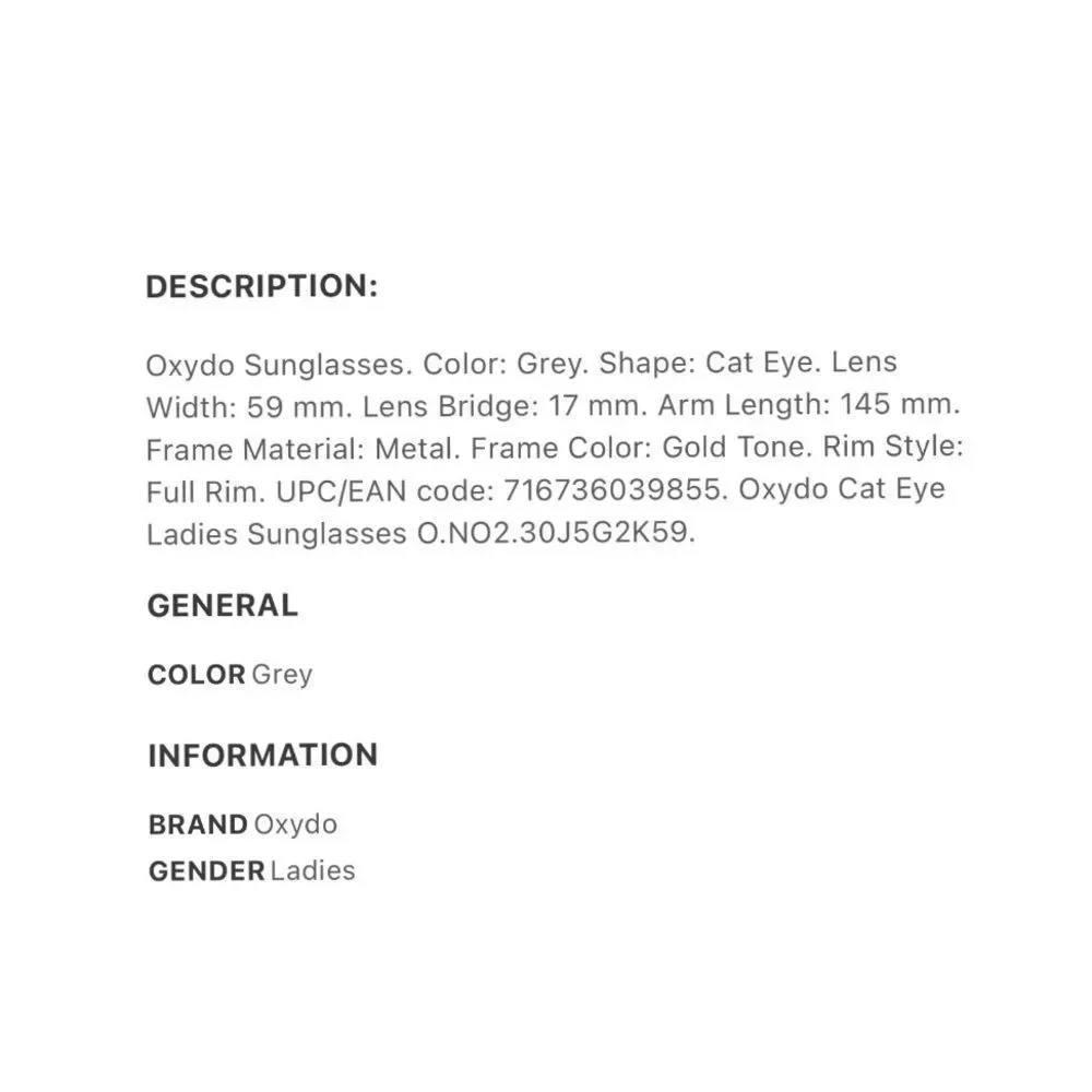 Oxydo Cat Eye Sunglasses